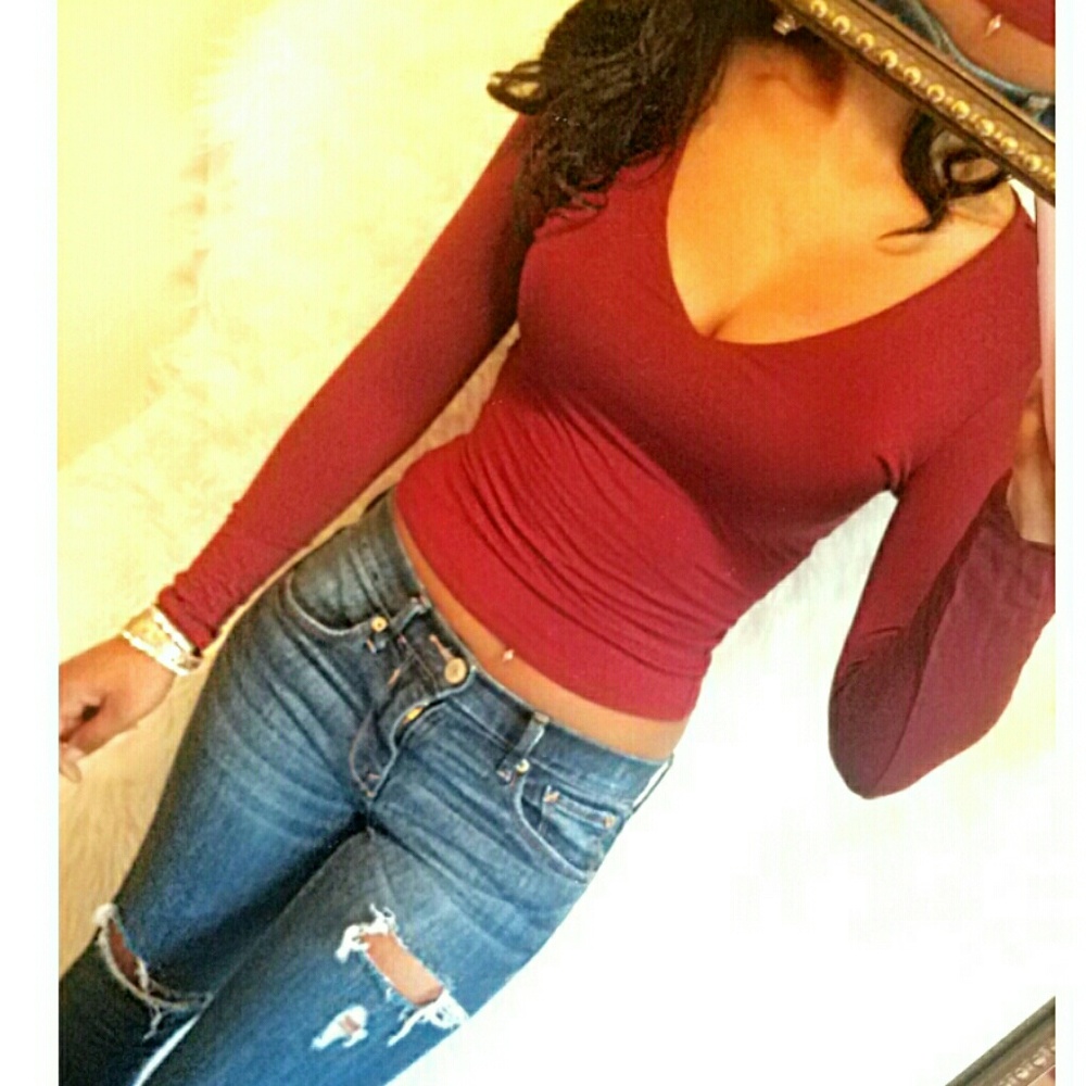 NWOT Fashion Nova Burgundy Top